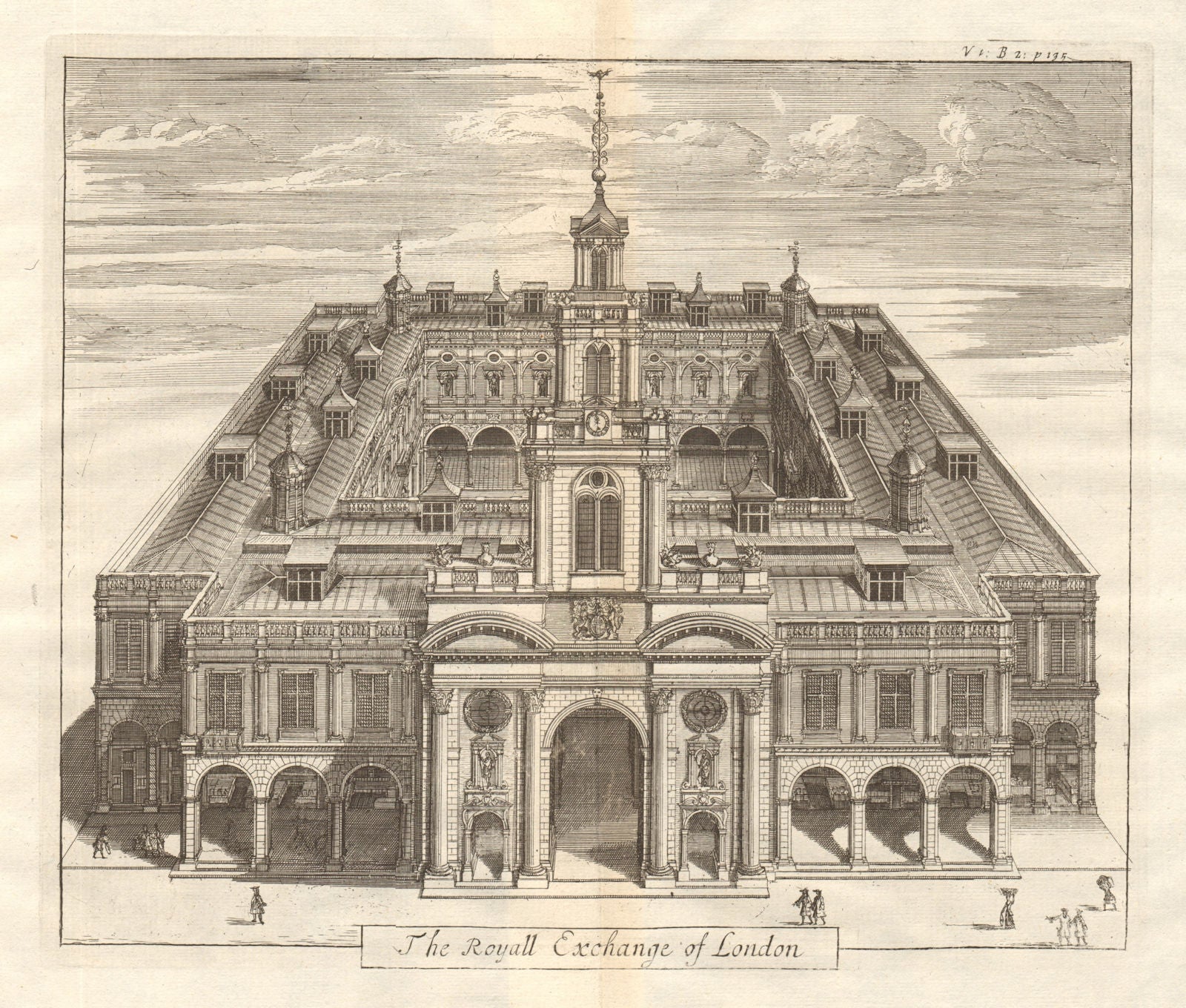 Jarman's second 'Royall Exchange', City of London. STOW/STRYPE 1720 old print